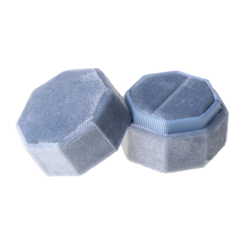 Hộp Đựng Nhẫn Cưới / Đính Hôn Bằng Nhung Hình Bát Giác Kèm Nắp Tháo Rời Được Tiện Lợi