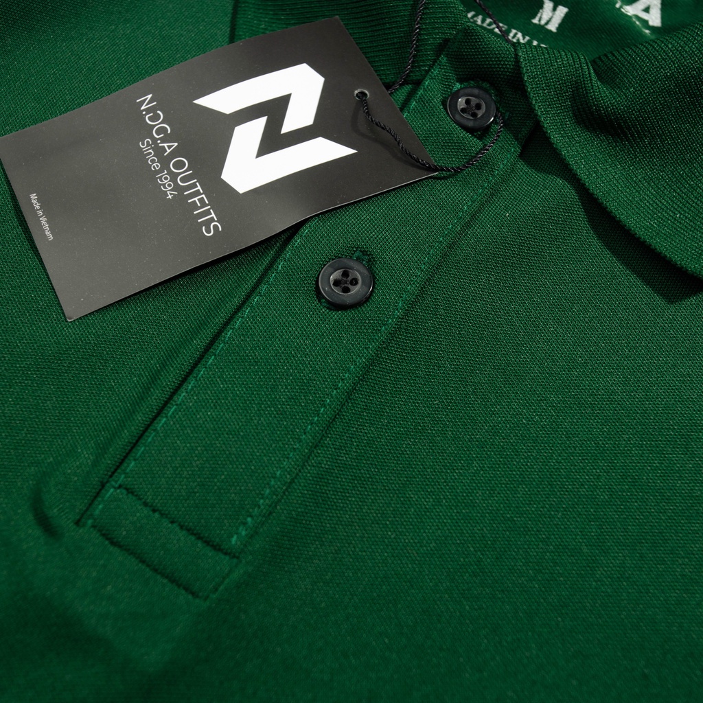 Áo Polo Nam Màu Xanh Ve Chai Basic N.GG.A Chất Cotton