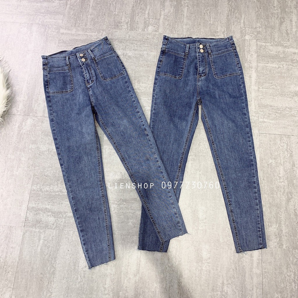 Quần Jean Nữ Lưng Cao Túi Trước 2 cúc (Hình Thật ) | BigBuy360 - bigbuy360.vn
