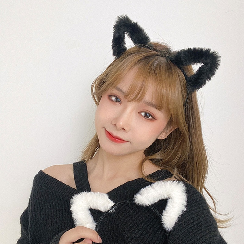 Băng Đô Tai Mèo Lông Giả Phong Cách Lolita Đáng Yêu