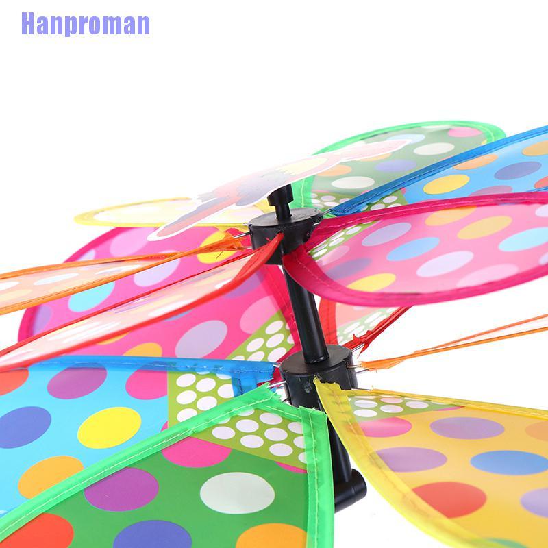 Hm> Double  Sequins Windmill Colorful Wind Spinner Home Garden Decor Kid Toy