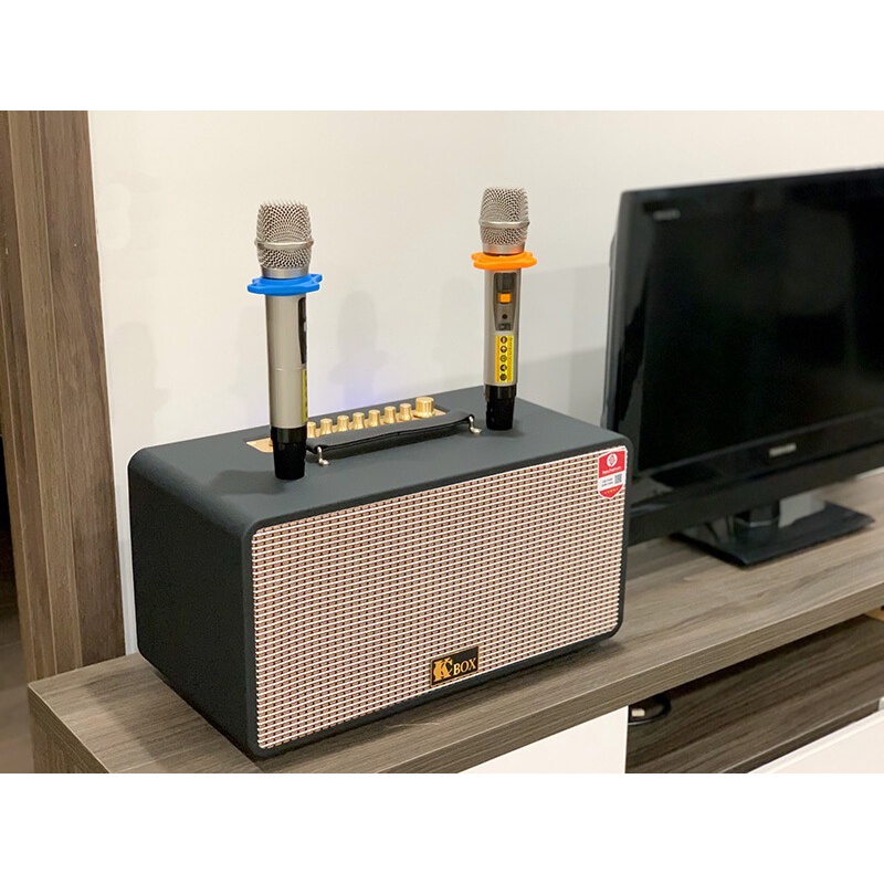 Loa kéo Karaoke bluetooth KCBOX KC270 công suất RMS 100W vỏ gỗ cực đẹp + kèm 2 micro không dây (nhiều màu)