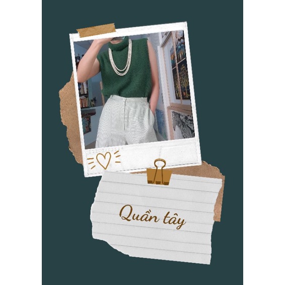 Quần tây ống suông, kẻ sọc, hàng si hiệu Ý