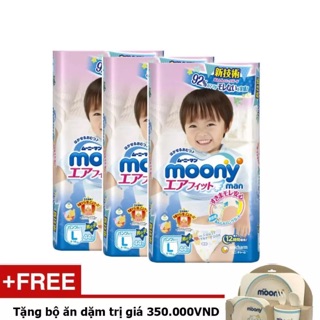 Combo 3 gói Tã bỉm dán/ quần nhập khẩu moony Nb90/s84/m64/l54/m58/l44/xl38