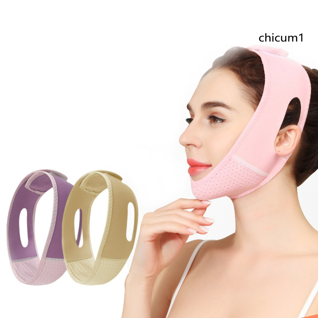 [Hàng mới về] Đai đeo định hình khuôn mặt chữ V giúp da mềm mại thoáng khí tiện dụng dành cho nữ