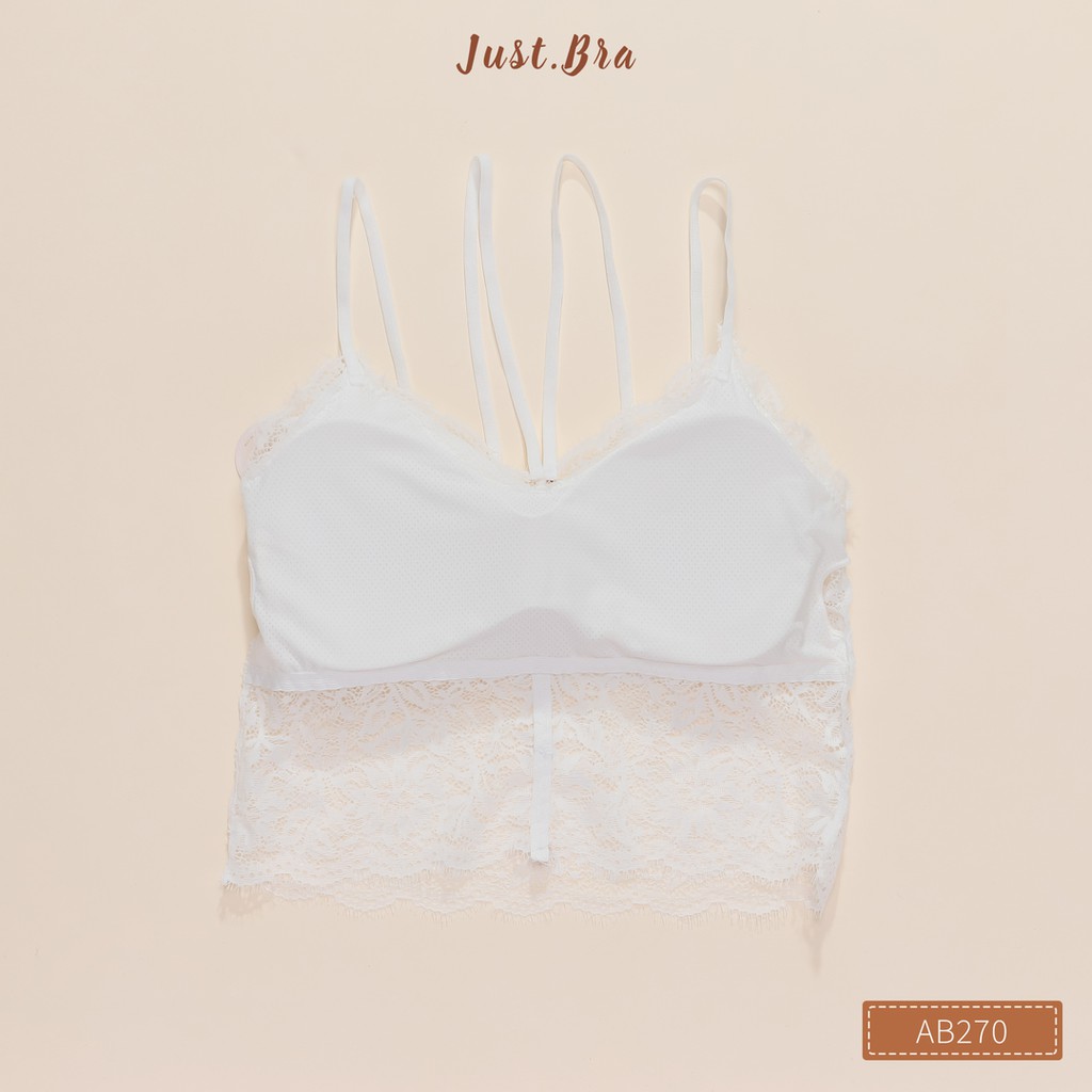 Áo lót ren Just Bra mềm mại, dây mảnh cách điệu, nữ tính AB270 | BigBuy360 - bigbuy360.vn