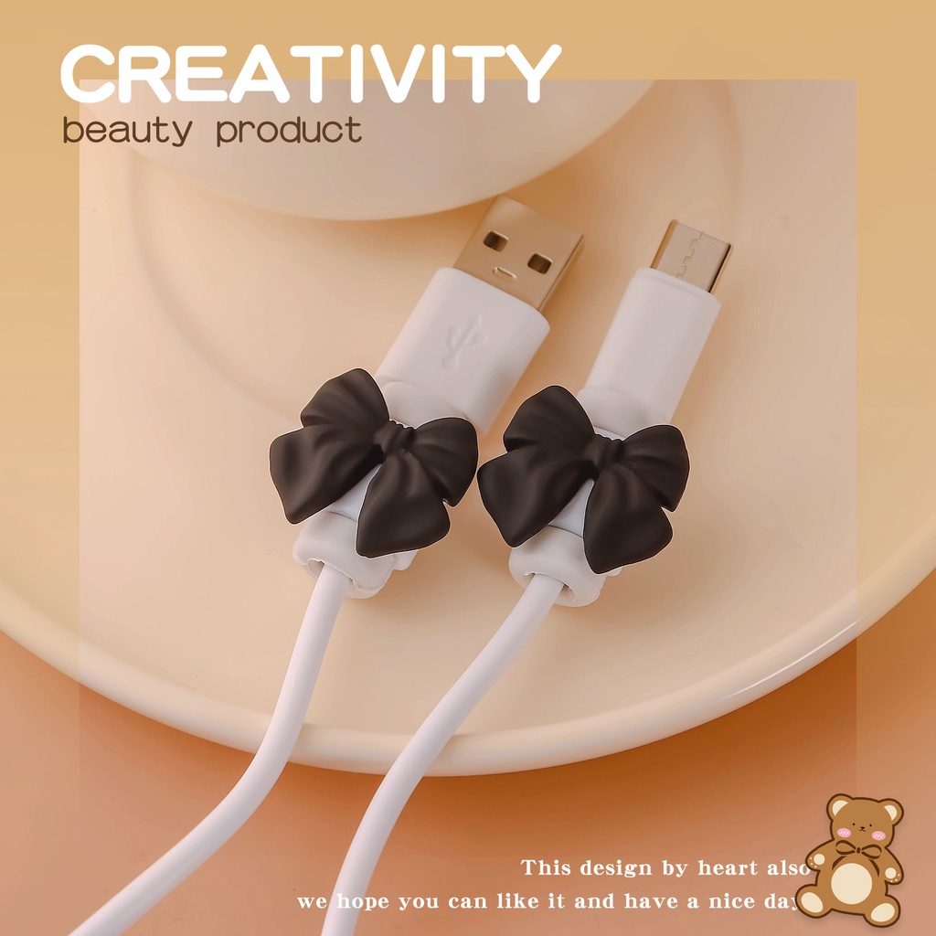 Phụ Kiện Bảo Vệ Dây Cáp Sạc Cổng usb Sang Cổng type c Kiểu Dáng Hoạt Hình Dễ Thương Cho Điện Thoại Android