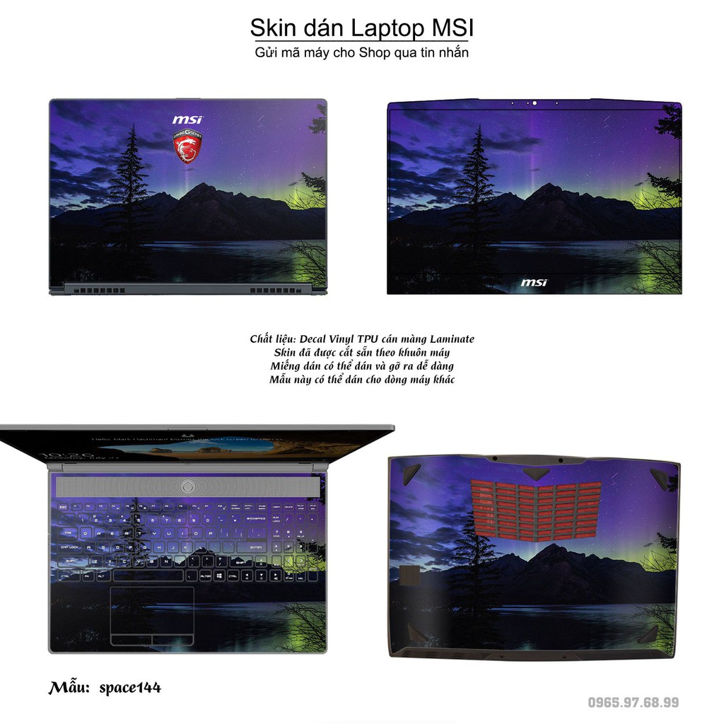 Skin dán Laptop MSI in hình không gian nhiều mẫu 24 (inbox mã máy cho Shop)