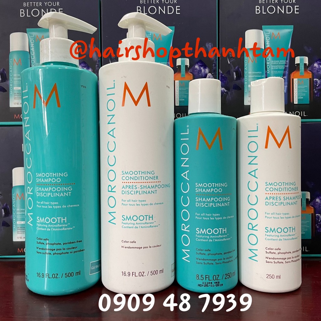 Chính hãng  Dầu gội xả suôn mượt Smooth Moroccanoil 500mlx2