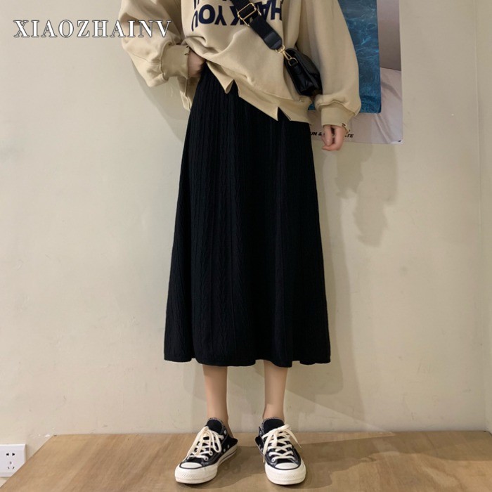 Xiaozhainv Chân váy chữ A dài 3 màu xinh xắn tùy chọn | BigBuy360 - bigbuy360.vn