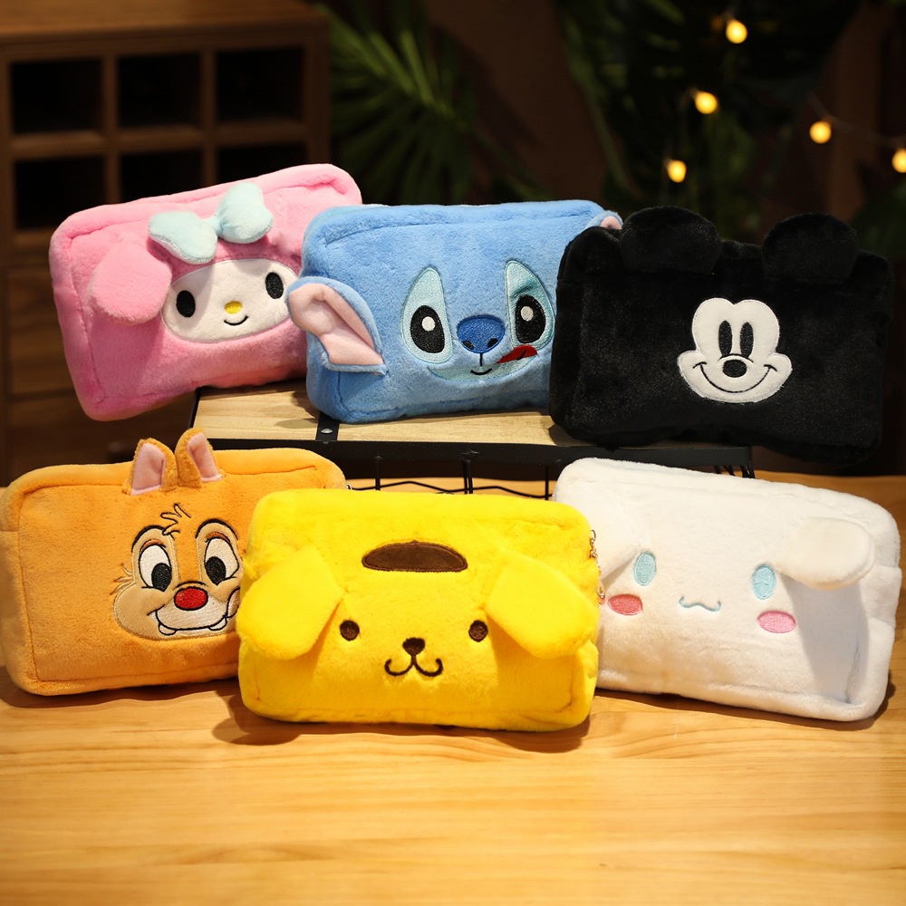 SANRIO DISNEY Jason Túi Đựng Mỹ Phẩm Hình Chuột Mickey Minnie Kuromi Winnie the Pooh Cầm Tay Du Lịch Tiện Lợi