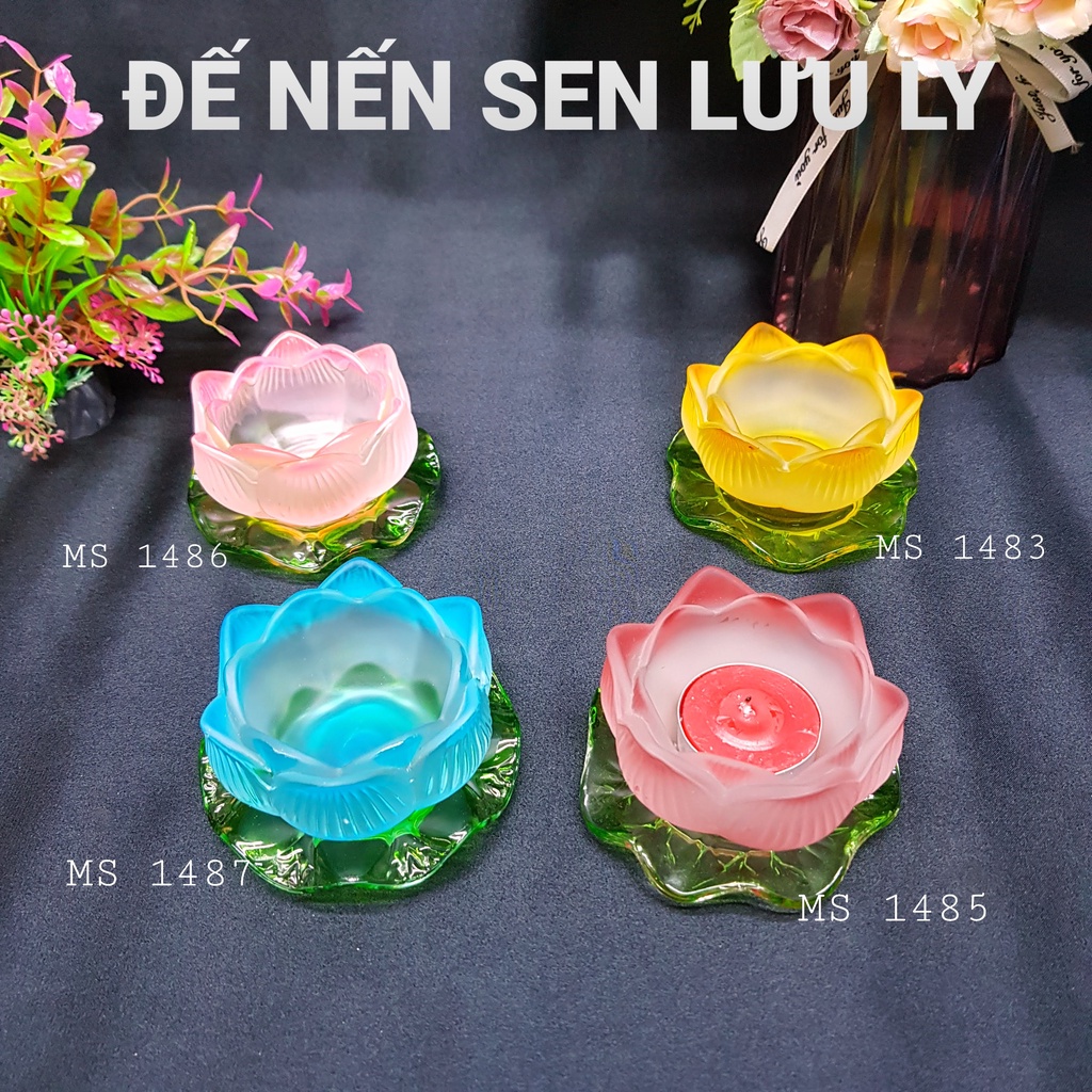 Đế Nến Sen Lưu Ly 9M