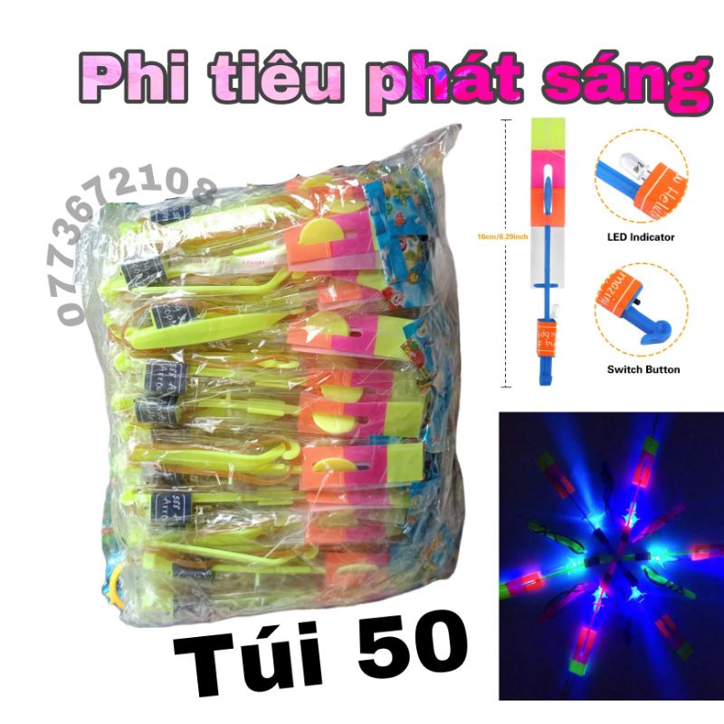 Combo 50 phi tiêu phát sáng , đồ chơi ban đêm , mùa hè bãi biển , lễ hội