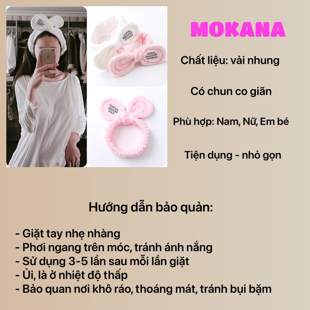 Băng đô trang điểm bờm tóc rửa mặt cute skincare xinh xắn MOKANA BD11