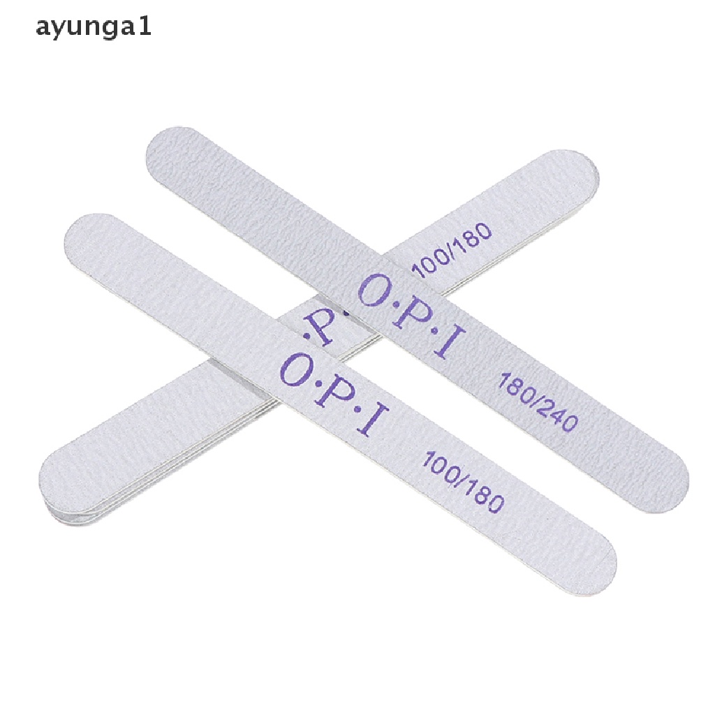 [ayunga1] 10Pcs Wood Nail File Thick Double Side Nail Art Sanding Buffer Files [new]