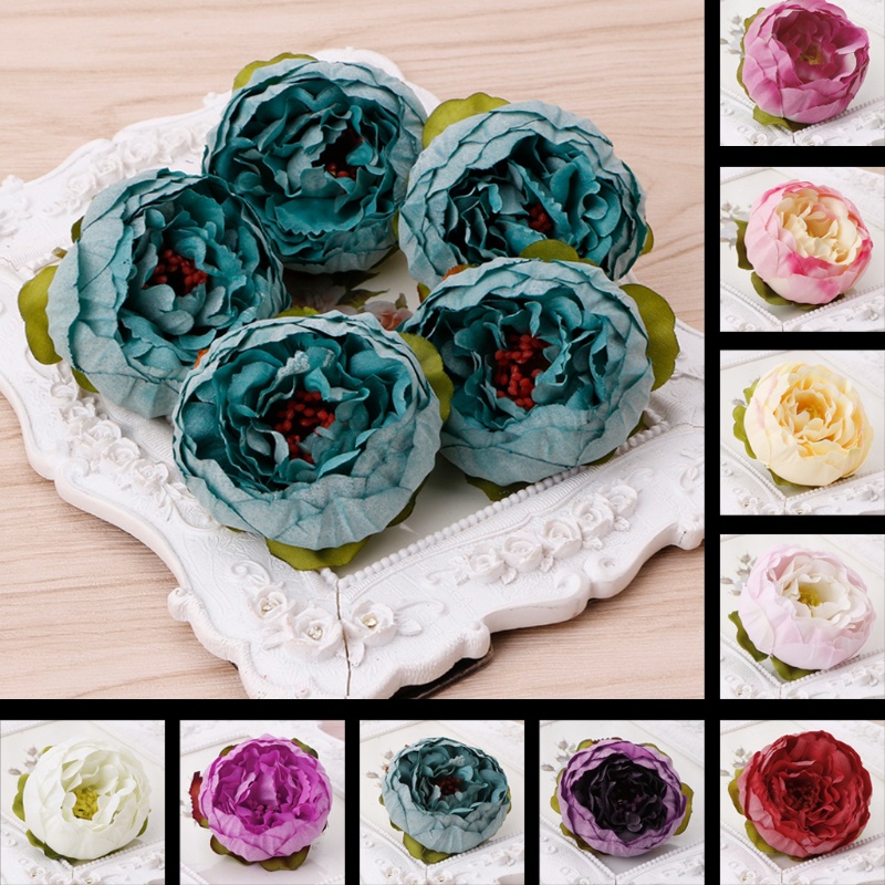 Bộ 5 Bông Hoa Mẫu Đơn Nhân Tạo Trang Trí Nội Thất