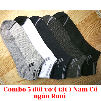 Combo 5 đôi vớ ( tất ) Nam Cổ ngắn Rani