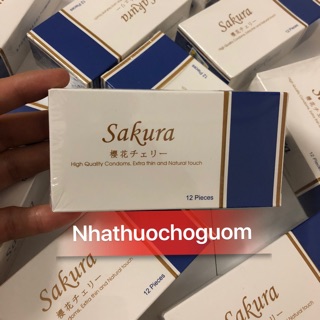 💥Hàng mới về 💥 Bao cao su Sakura-siêu mỏng - gai nhẹ  (hộp 12 cái)