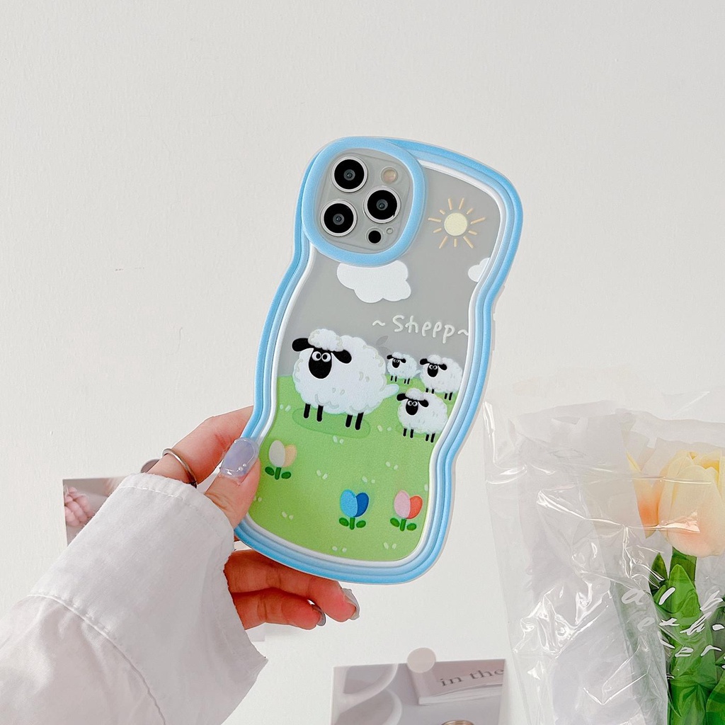 Ốp Điện Thoại Tpu Mềm Trong Suốt Chống Sốc Chống Rơi Họa Tiết Cừu Hoạt Hình Cho iPhone 11 12 13 pro max xr x xsmax