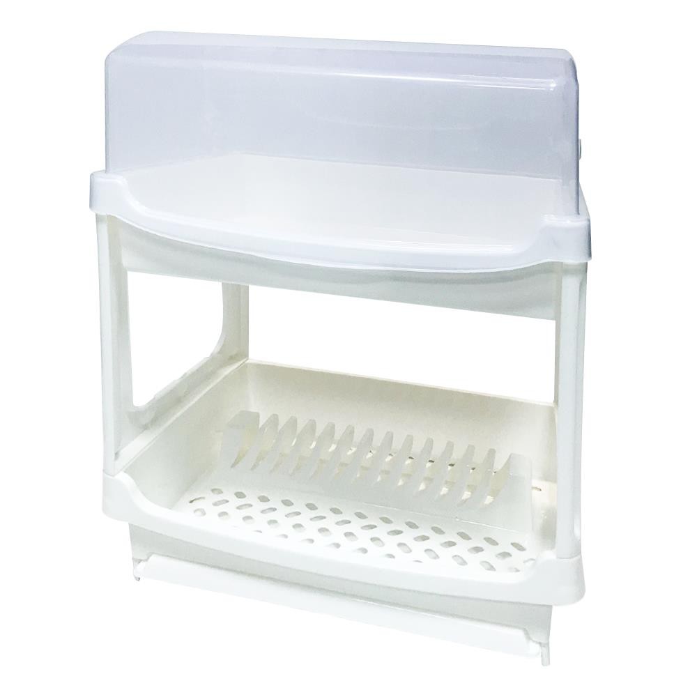HomeBase KECH Rổ up chén đĩa nhựa 2 tầng Thái Lan W49xD36xH57 CM trắng
