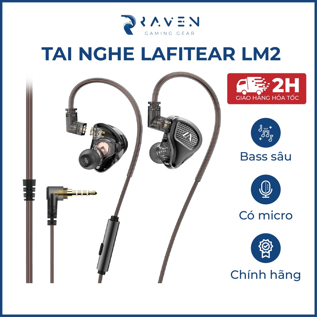 Tai nghe có dây LAFITEAR LM2P nghe nhạc thể thao chơi game, tai nghe gaming điện thoại máy tính