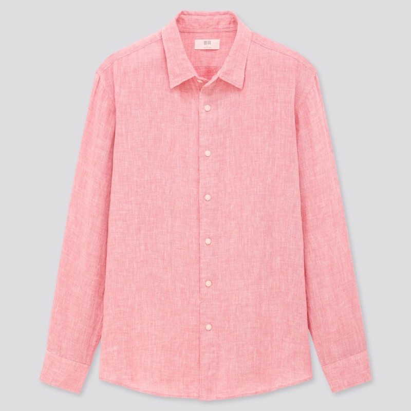 Áo sơ mi nam dài tay vải thô thời trang của Uniqlo