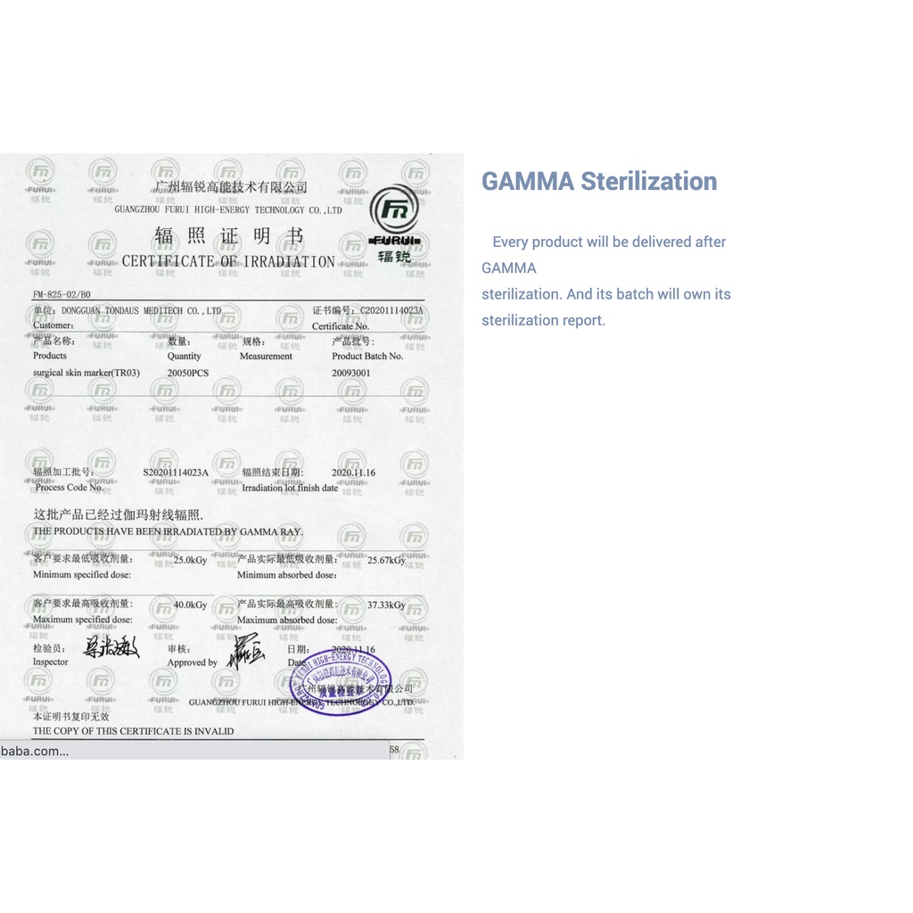 Sterile Pen- Bút kèm thước vô trùng đánh dấu vết mổ phẫu thuật thẩm mỹ không trôi- Bút tiệt trùng phun xăm tattoo