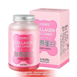 Kẹo dẻo collagen gel candy nhật bản hình con gấu hộp 90 viên - hx2190