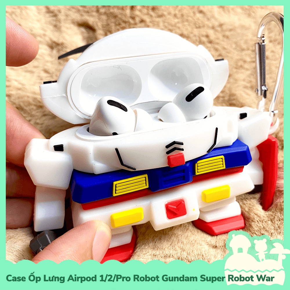 [Sẵn VN - NowShip] Case Ốp Lưng Airpod 1 / 2 / Pro Gel Silica Kiểu Dáng Robot Gundam Super Robot War Game Nintendo