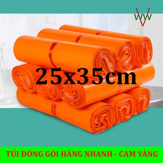 [GIAN HÀNG UY TÍN] 100 (1 CUỘN) Túi niêm phong màu CAM size 25x35cm giá rẻ Hà Nội đóng gói hàng tiện lợi