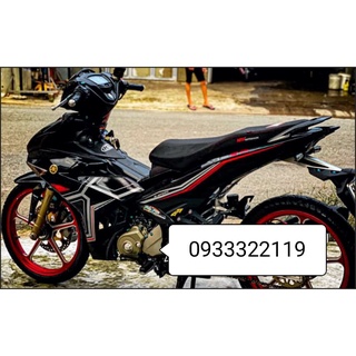 Tem rời exciter 150 y15zr đen chỉ xám đỏ
