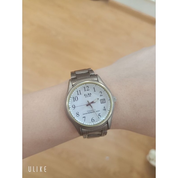 Đồng hồ si Nhật nam Alba Seiko Solar Titanium có lịch