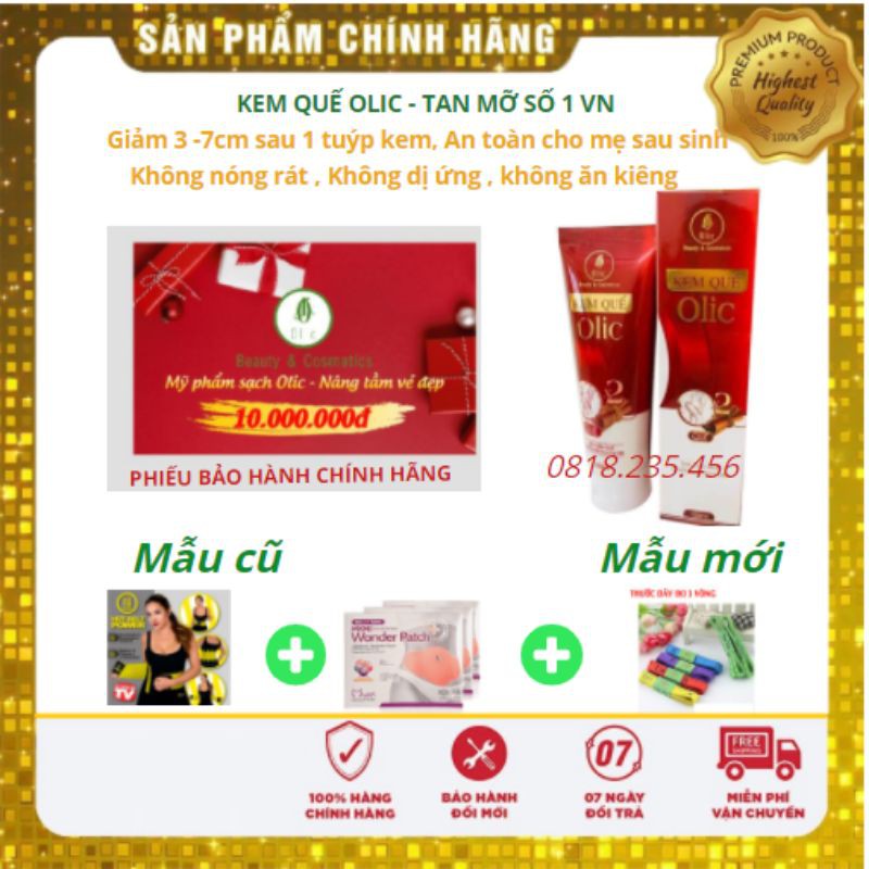 [COMBO 2 CHAI] Kem Tan Mỡ Quế Olic Chính Hãng 100ml Tặng Kèm Đai + 5 Miếng dán Tan mỡ giá tận gốc