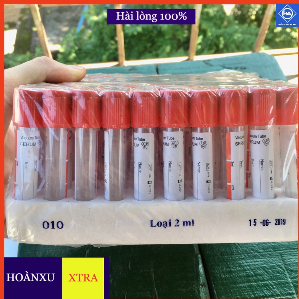 100 Ống nghiệm không có chất chống đông ứng dụng cho PRP và PRF