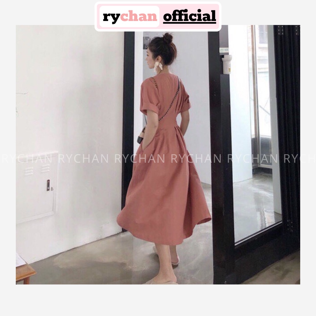 [ẢNH THẬT CUỐI] Đầm Maxi Hồng Form Xòe Bo Eo Đầm Dự Tiệc Form Dài - DM011