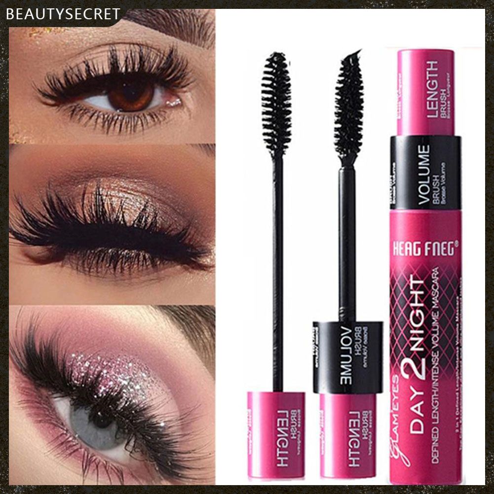 (Hàng Mới Về) Mascara Sợi 4d 2 Trong 1 Kháng Nước Lâu Trôi Chuốt Mi Cong Vút Và Dày Hơn