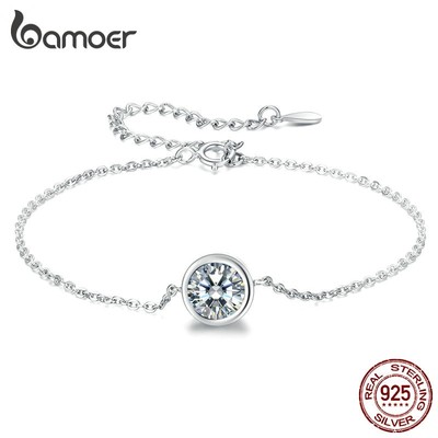Vòng tay dây xích Bamoer Scb157 bằng bạc 925 dành cho nữ lễ kỉ niệm