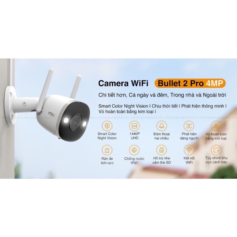 Camera IMOU ngoài trời Bullet 2 Pro IPC-F46FEP
