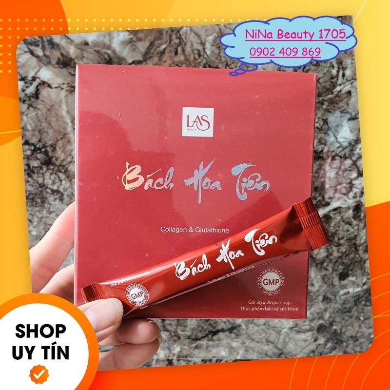 (Buôn sỉ)(Cốm uống đẹp da Bách Hoa Tiên Las Beauty làm đẹp nội sinh nguyên tem chính hãng | BigBuy360 - bigbuy360.vn