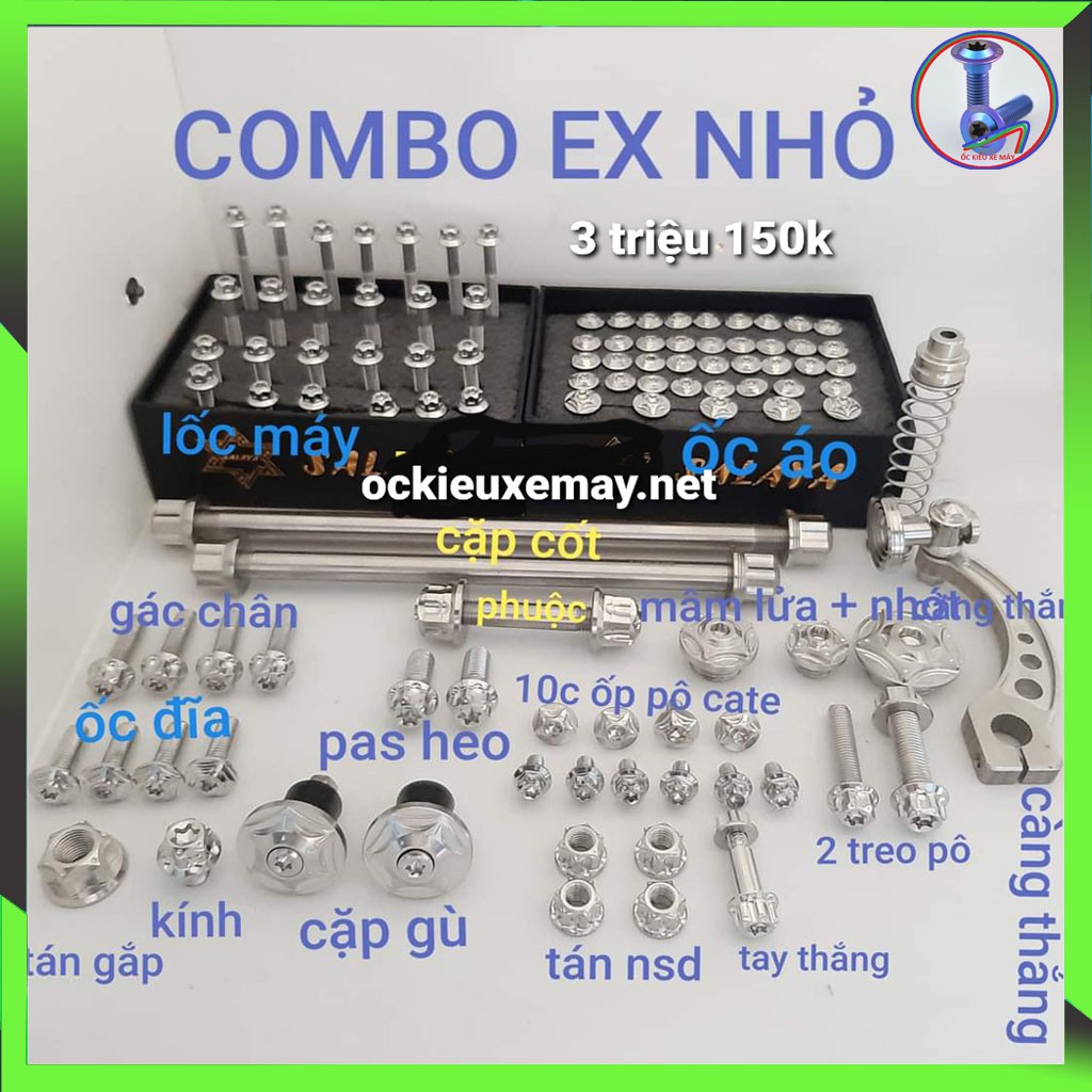 {New } Combo ốc salaya xe exciter nhỏ (2006-2010 ), full ốc salaya xe exciter nhỏ (2006-2010 ),ốc áo salaya, ốc salaya