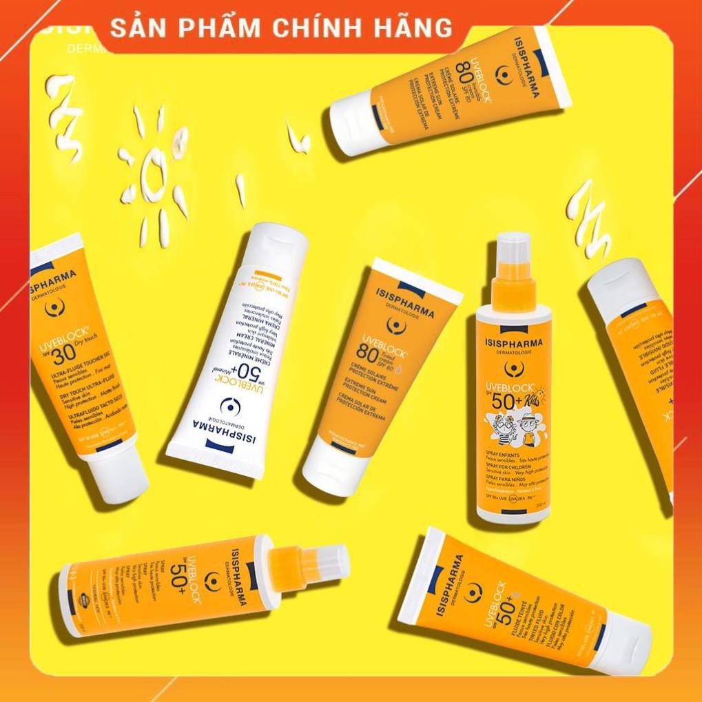 Isis Pharma Kem Chống Nắng Màu Da Dành Cho Da Nhạy Cảm Uveblock SPF50 Fluid Tinted Cream 40ml