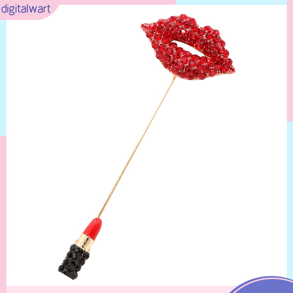 Trâm cài áo hình đôi môi đính đá xinh xắn