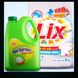 SIÊU KM, TẶNG CAN RỬA CHÉN 1.5KG KHI MUA BỘT GIẶT LIX 6KG
