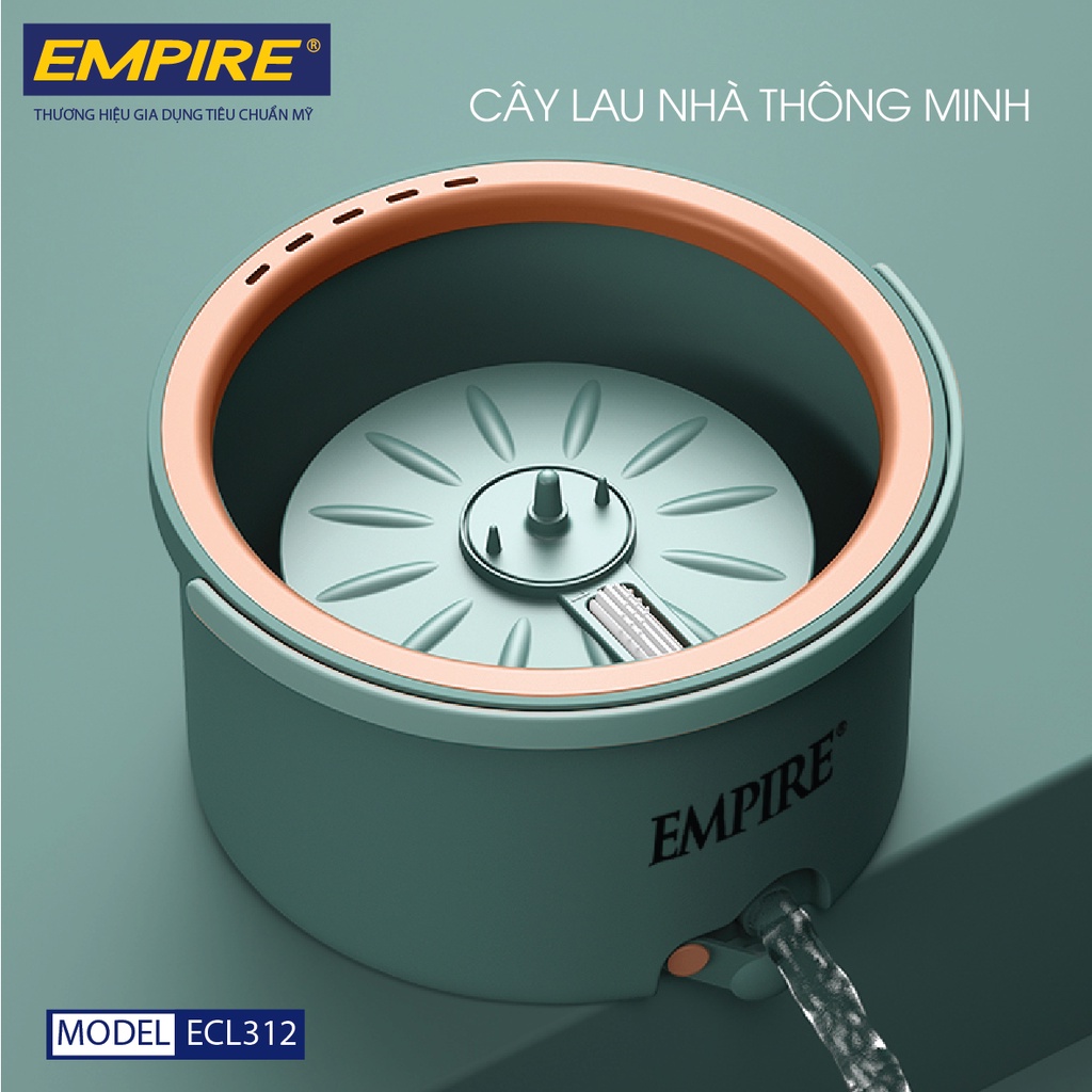 Cây lau nhà Empire, tiết kiệm nước, bông lau hình vuông, gồm 2 bông lau