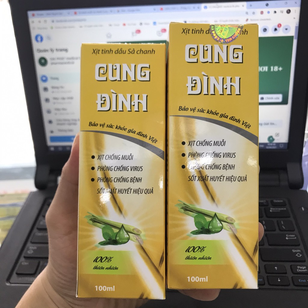 Xịt đuổi muỗi sả chanh Cung Đình 100ml chính hãng