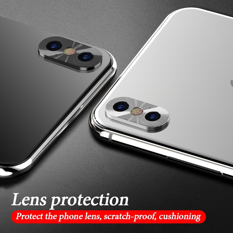 Khung bảo vệ camera điện thoại bằng kim loại dành cho iPhone X XS Max XR 7 8 Plus
