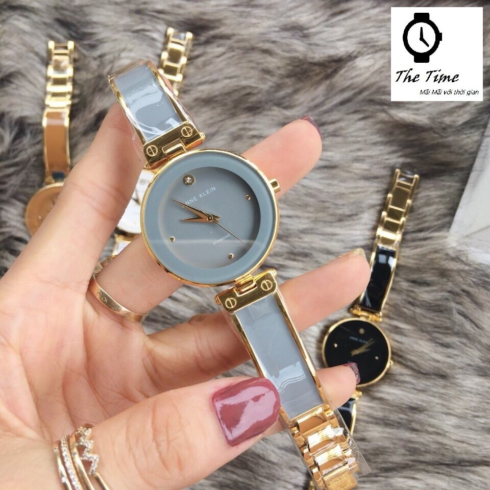 ( Sẵn 5 màu ) Đồng hồ kiềng đá ceramic dành cho nữ ANNE KLEIN #AK1980 .case 34mm. 3atm | BigBuy360 - bigbuy360.vn