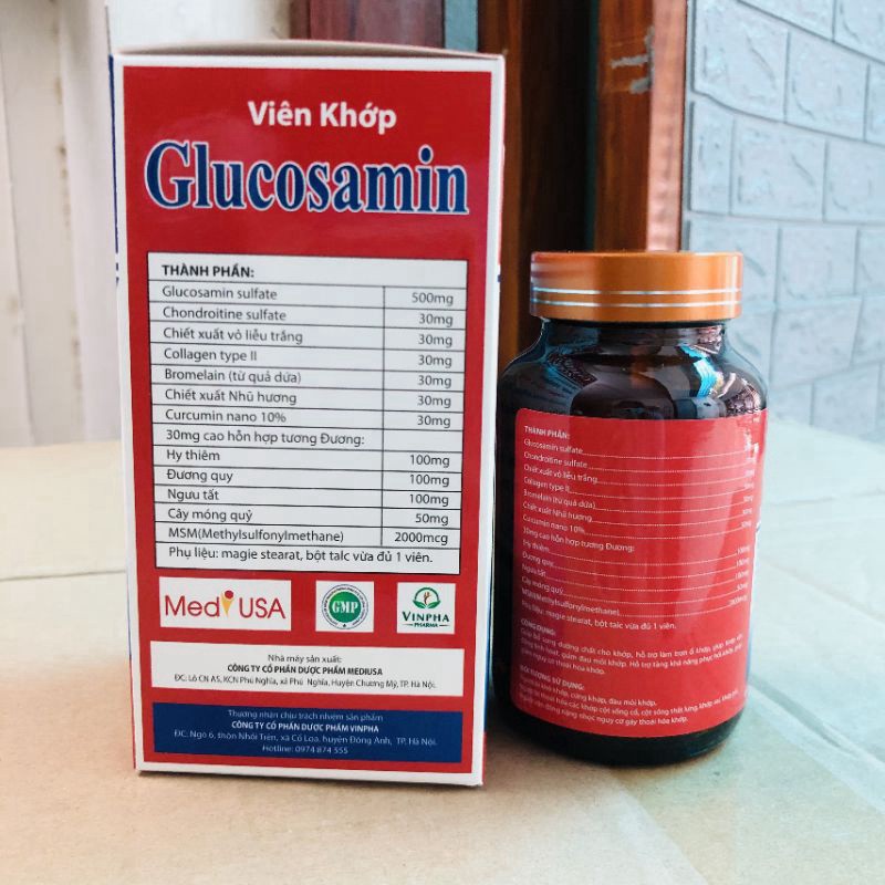 Viên khớp Glucosamin MSM 2000 giúp bổ sung dưỡng chất cho khớp - Hộp 60 viên