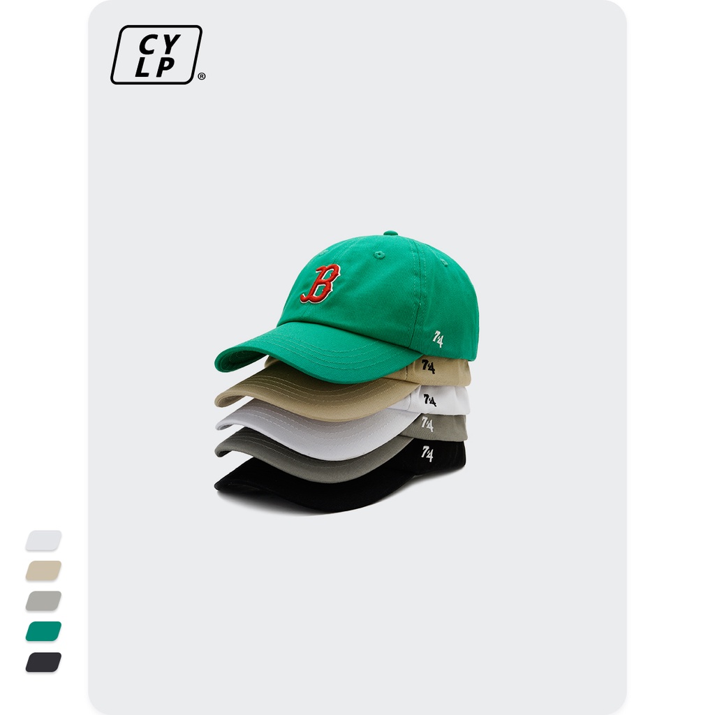 Nón Lưỡi Trai Mềm Thêu Chữ B Màu Xanh Lá Phong Cách Hàn Quốc