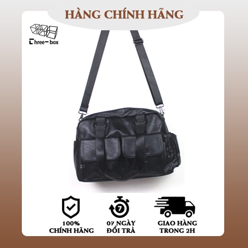 Túi xách công sở nam Hàn Quốc hàng chính hãng Three Box - BH da 12 tháng